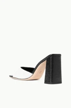 SLOANE HEEL | BLACK WHITE SNAKE EMBOSSED -Staud STAUD SLOANE HEEL BLACKWHITE SPRING 23 ECOM 3