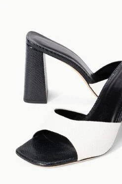 SLOANE HEEL | BLACK WHITE SNAKE EMBOSSED -Staud STAUD SLOANE HEEL BLACKWHITE SPRING 23 ECOM 4