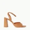 SOLANGE HEEL | TAN SNAKE EMBOSSED -Staud STAUD SOLANGE HEEL TAN SPRING 23 ECOM 2