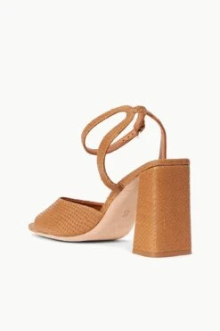 SOLANGE HEEL | TAN SNAKE EMBOSSED -Staud STAUD SOLANGE HEEL TAN SPRING 23 ECOM 3