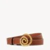 SWIRL BUCKLE BELT | TAN 1 SWIRL BUCKLE BELT | TAN -Staud STAUD SWIRL BUCKLE BELT 25MM TAN HOLIDAY 22 ECOM 1