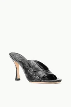 SYLVIA MULE | BLACK CROC EMBOSSED -Staud STAUD SYLVIA MULE BLACK SUPF 23 ECOM 2