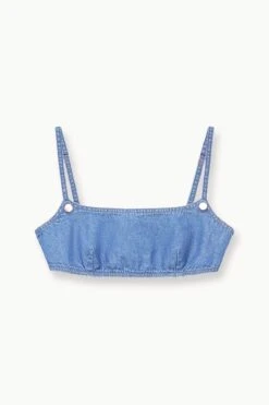 STAUD + WRANGLER THE JEAN BIKINI TOP | MID BLUE -Staud STAUD THEJEANBIKINI DENIM MIDBLUE WRANGLER 23 ECOM 1