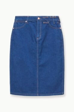 STAUD + WRANGLER THE PENCIL SKIRT | DARK RINSE -Staud STAUD THEPENCILSKIRT DENIMSKIRT DARKRINSE WRANGLER 23 ECOM 1