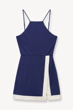 TOP SPIN DRESS | NAVY IVORY -Staud STAUD TOP SPIN DRESS NAVY SUPF 23 ECOM 1