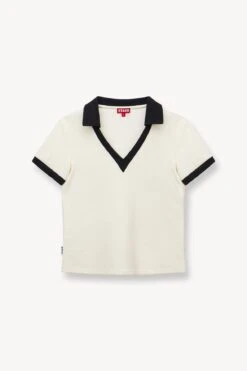 VOLLEY TOP | IVORY BLACK -Staud STAUD VOLLEY TOP IVORY SUPF 23 ECOM 1