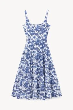 WELLS DRESS | BLUE TOILE 14 WELLS DRESS | BLUE TOILE -Staud STAUD WELLS DRESS BLUE TOILE HOLIDAY 22 ECOM 1