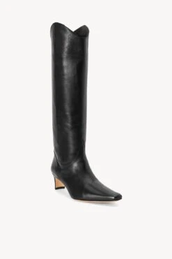 WESTERN WALLY BOOT | BLACK -Staud STAUD WESTERN WALLY BOOT BLACKLEATHER SEASON 22 ECOM 2
