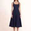 WELLS DRESS | NAVY -Staud Wells Dress Navy 00112 web