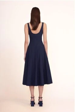 WELLS DRESS | NAVY -Staud Wells Dress Navy 00119 web