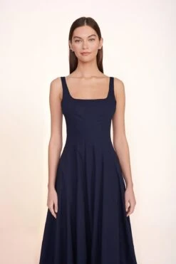 WELLS DRESS | NAVY -Staud Wells Dress Navy 00122 web