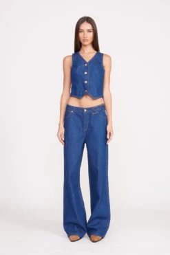 STAUD + WRANGLER THE LOOSE JEAN | DARK RINSE -Staud Wrangler 0593 web