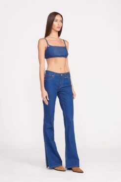 STAUD + WRANGLER THE BIKINI JEAN | DARK RINSE -Staud Wrangler 0671 web