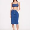 STAUD + WRANGLER THE PENCIL SKIRT | DARK RINSE 2 STAUD + WRANGLER THE PENCIL SKIRT | DARK RINSE -Staud Wrangler 1032 web