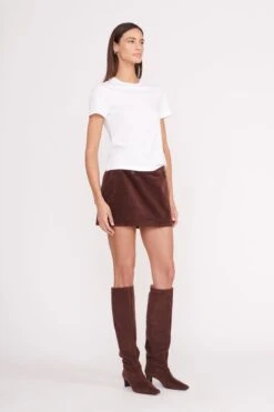 ANNETTE SKIRT | MAHOGANY -Staud annette skirt mahogany 4 82f08c24 3437 43fd 9d03 2f8337e91cd7