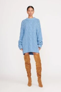 BEEHIVE SWEATER | FRENCH BLUE -Staud beehive sweater french blue 1