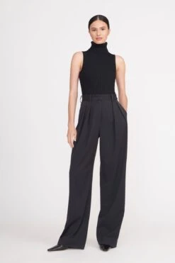 LUISA PANT | BLACK SUITING -Staud callum top black 1 9ffcab8f 7032 42c2 8a66 350581cae8f5