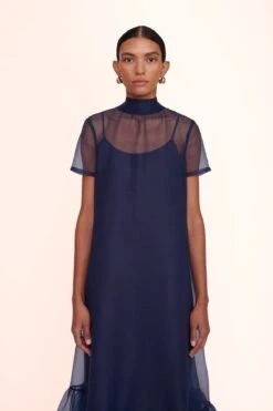 CALLUNA DRESS | NAVY -Staud calluna dress navy 01258 web