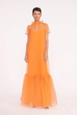 CALLUNA DRESS | NECTARINE -Staud calluna dress nectarine 02208 web