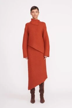 CANTILEVER SKIRT | CINNAMON -Staud cantilever skirt cinnamon 4 464befde 69b8 4927 b453 b75b7c5dfdf4