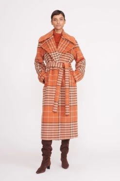 CARVER COAT | PERSIMMON MEGA PLAID -Staud carver coat persimmon mega plaid 4 c35e8087 14f6 4671 98cf fba10d06489a