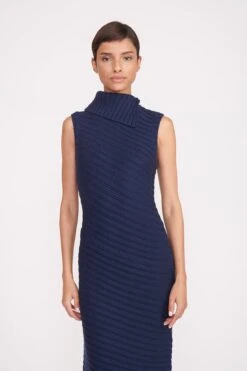 CARY DRESS | NAVY -Staud cary dress navy 1