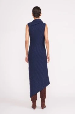 CARY DRESS | NAVY -Staud cary dress navy 2 5908618e 6c00 4f51 8bd7 0388b34090ee