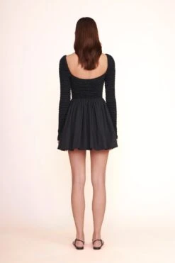 LAUREL SANDAL | BLACK -Staud cassidy dress black 4 5da9a885 8d63 48cf 9bb6 e32c8672a598