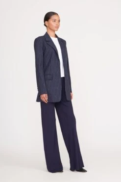 CITY BLAZER | NAVY PINSTRIPE -Staud city blazer navy pinstripe 2 fb9a3d19 8ff3 4702 bc03 24f2f6afcac2