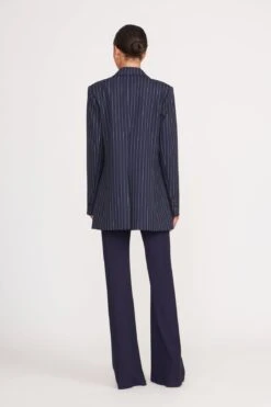 CITY BLAZER | NAVY PINSTRIPE -Staud city blazer navy pinstripe 3 c295bccb d114 48d1 9f8c 037b704c784c
