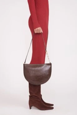 COLT SHOULDER BAG | ESPRESSO CROC EMBOSSED -Staud colt shoulder bag mahogany croc embossed 2 adcbba9b 615a 475a 9228 195420d49449