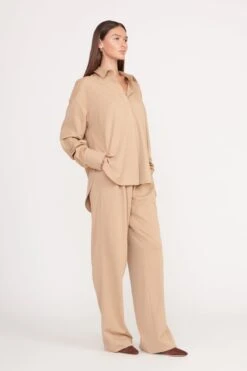 COLTON SHIRT | CAMEL SUITING -Staud colton shirt camel 3 473b1b87 18d3 4bf9 91b3 35d30f27830e