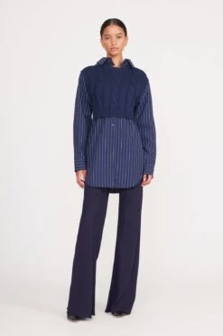 COOPER TOP | NAVY PINSTRIPE 9 COOPER TOP | NAVY PINSTRIPE -Staud cooper top navy pinstripe 1