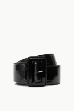 WIDE WAIST BELT | BLACK PATENT