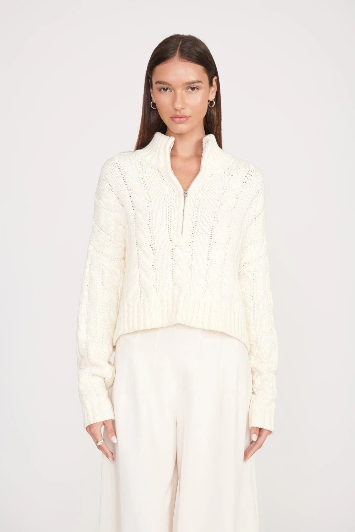 CROPPED HAMPTON SWEATER | IVORY 3 CROPPED HAMPTON SWEATER | IVORY