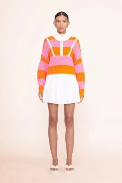 DAHLIA PLATFORM | CREAM -Staud cropped hampton sweater pink orange mini sea skirt white 00706 web 1