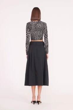 DEANNA SWEATER | BLACK WAVY DOT -Staud deanna sweater black dot 00986 web