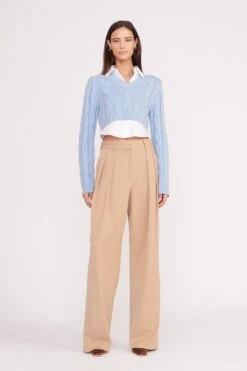 DUKE SWEATER | FRENCH BLUE WHITE -Staud duke sweater french blue white 3 7e71357e 43ee 45fe a521 b40f2ab46166