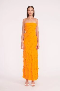 ELVIRE DRESS | NECTARINE -Staud elvire dress nectarine 02311 web