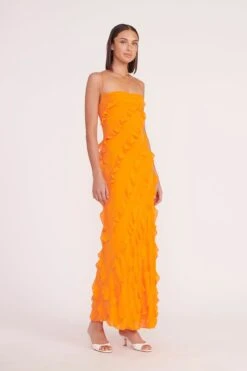 ELVIRE DRESS | NECTARINE -Staud elvire dress nectarine 02325 web