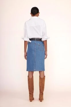 SWIRL BUCKLE BELT | BLACK -Staud emersyn top white 00637 web