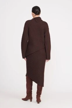 ENGRAVE SWEATER | DARK CHOCOLATE -Staud engrave sweater dark chocolate 5 1 6d7aa6e7 32bb 4fca b6da 7bb2612c02db