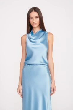 VOYAGE SKIRT | FRENCH BLUE 11 VOYAGE SKIRT | FRENCH BLUE -Staud fall 23 0120 web