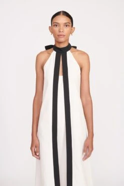 WRIGHT DRESS | ECRU BLACK 11 WRIGHT DRESS | ECRU BLACK -Staud fall 23 1193 web