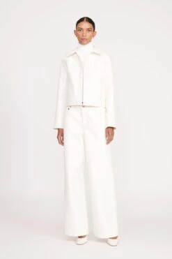 GLAZING JACKET | WHITE VEGAN PATENT -Staud fall 23 1205 web