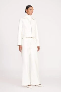 GLAZING JACKET | WHITE VEGAN PATENT -Staud fall 23 1210 web