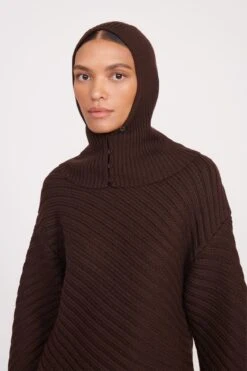 KNIT BALACLAVA | DARK CHOCOLATE -Staud fall 23 1754 web