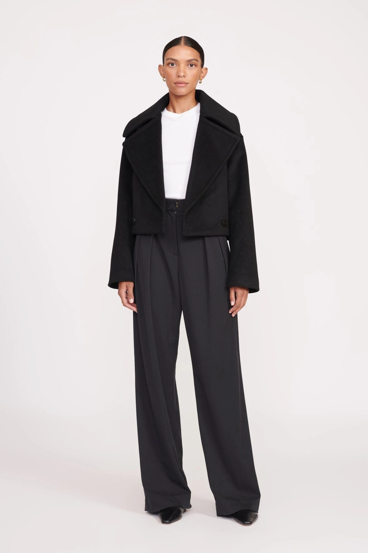 CARVER CROPPED COAT | BLACK 6 CARVER CROPPED COAT | BLACK - Image 4