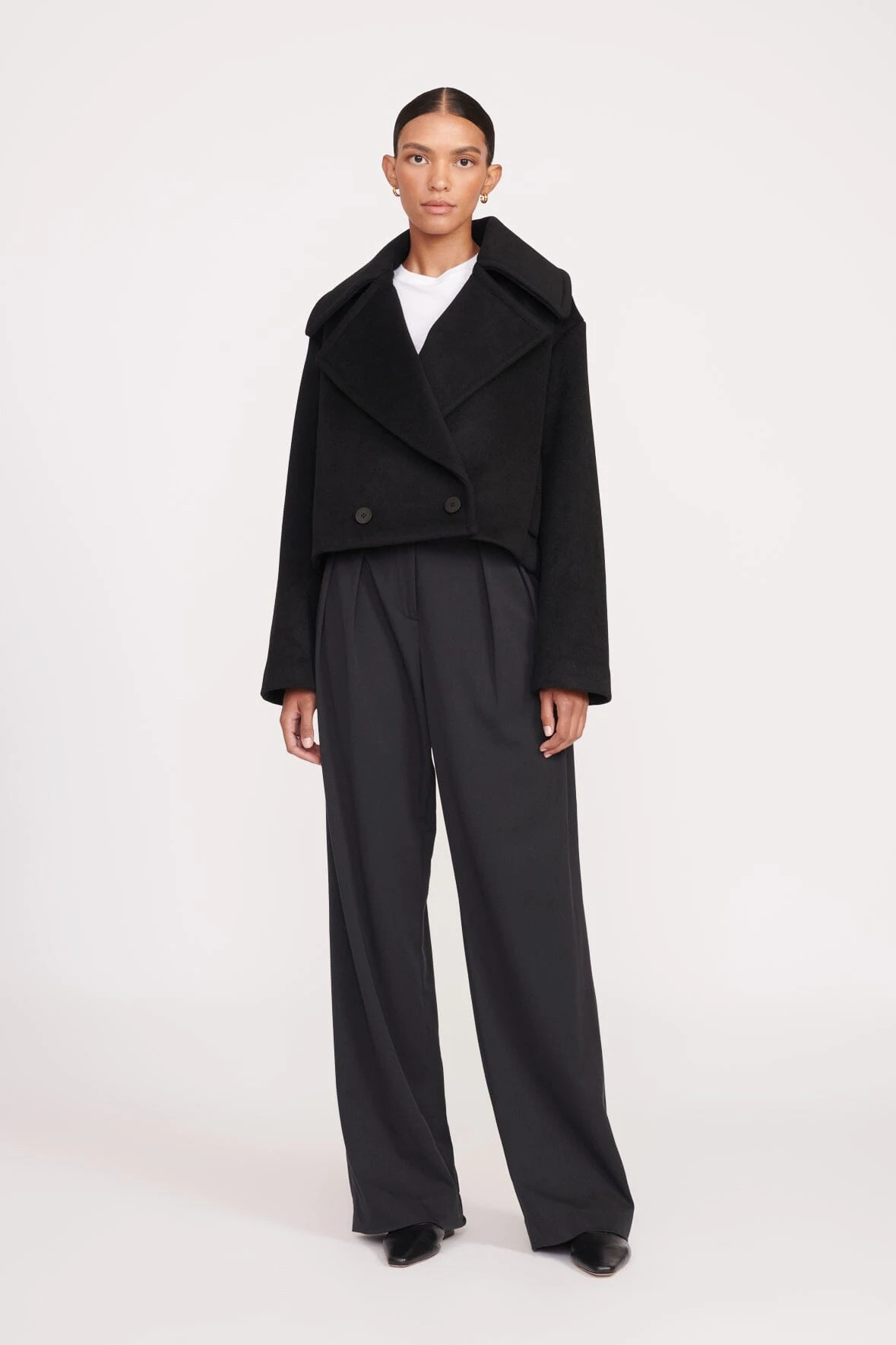 CARVER CROPPED COAT | BLACK 4 CARVER CROPPED COAT | BLACK - Image 2