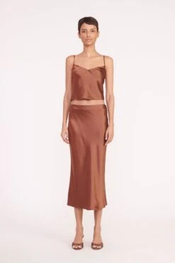 ANGELA SKIRT | CLOVE -Staud gracie top angela skirt clove 02602 web 1
